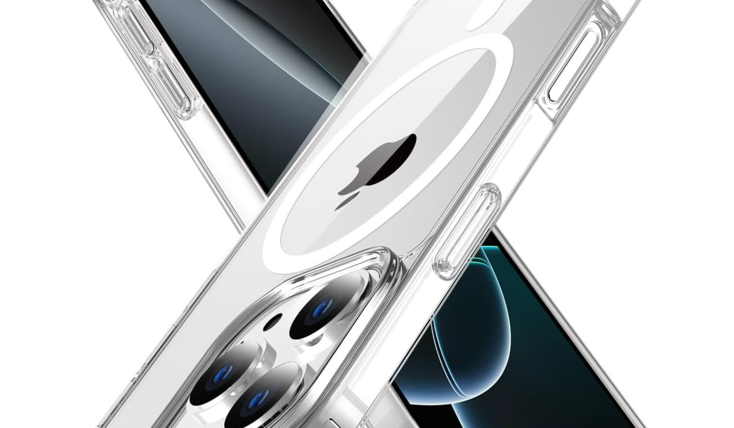 Cover trasparente con anello magnetico per iPhone