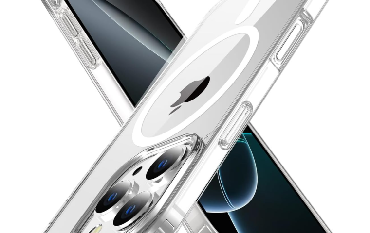 Cover trasparente con anello magnetico per iPhone