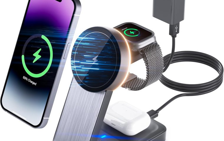 Caricatore wireless W79 3 in 1 pieghevole con luce regolabile